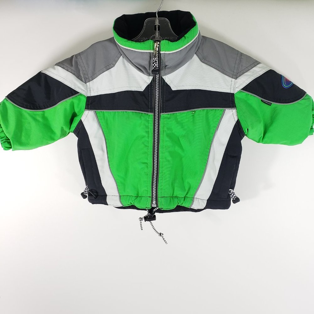 Obermeyer IGrow Kids Ski Snow‎ Winter Coat Size 1 XS Green Black White Warm